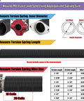 Diagram showing how to measure Garage Door Torsion Springs With Non Slip Winding Bars And Oil Free Coil For Smooth Operation.