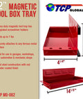 12 Inch Magnetic Tool Tray Shelf For Metal Surfaces, Heavy Duty Tool Organizer For Garage, Workshop, And Shop Cabinets.