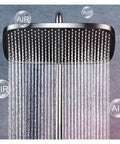 RIBEUJIZS Showers for Bathrooms, Led Digital Bathroom Shower System Faucet, overhead view of rain shower head with cascading water.