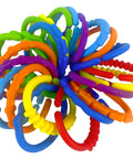 24 Colorful Teething Ring Links For Babies Plastic Chain Toy Set in bright rainbow colors