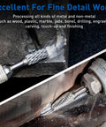 Double Cut Carbide Burr Set Ten Pieces With One Eighth Inch Shanks For Rotary Tools used for metal engraving and carving