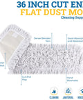 Kick Serious Dust Bunnies With This 36 Inch Industrial Cut End Dust Mop Refill featuring a dense blended yarn pad for cleaning.