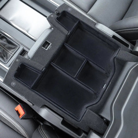 Center Console Organizer Upgrade With Flocked Liner For Dodge Ram 1500 2500 3500 From 2019 Through 2026, ABS plastic insert tray
