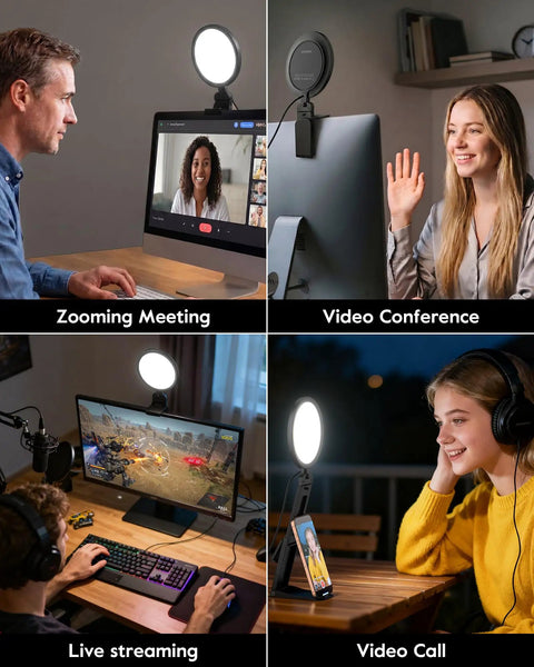 Dope Eye Friendly 5 Inch Ring Light For Computer With Flicker Free Illumination, 50 Modes For Zoom Calls And Streaming Scenes