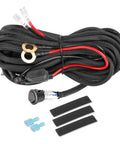 Heavy Duty 12V Wiring Harness Kit With Nylon Construction And Rocker Switch For Led Light Bar Fog Lights Driving Lights Offroad Ready Led Pods On Trucks UTVs ATVs Boats Universal Fitment Up To 400W 8.2 Foot Cable