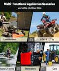 Rechargeable Fuel Transfer Pump With 6000mAh Battery, 3.2 GPM High Speed Grab And Go Portable Gas Pump Auto Stop, 54 Inch Hose, 3 Adapters, Ideal For Gasoline Diesel Lawn Mowers Boats ATVs And More in use with lawn mowers, ATVs, boats, generators, and cars.