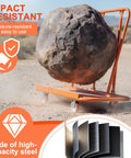 Heavy Duty Glass Flatbed Handcart With Detachable Plasterboard Panels carrying large rock in desert terrain