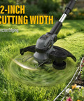 Cordless 12 Inch Weed Wacker With Auto Line Feed 9 Spool Pack 20V Max Battery Compatible String Trimmer in garden use
