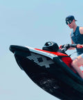 Frameless Ultralight Black Mirror Swim Goggles With VisiClear Nanotech Anti Fog Lens And 100 Percent UV Protection for jet skiing.