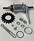 Heavy Duty Stainless Steel Bicycle Coaster Brake Rear Hub With 32 Spoke Holes For Fixed Gear Or MTB Builds, showing components and assembly parts.