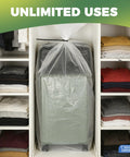 Big Clear Storage Bags Six Pack Extra Large 40 By 60 Inches Waterproof See Through Plastic Bags protecting suitcase in closet