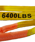 2 Inch By 3 Foot Yellow Flat Eye To Eye Lifting Sling Heavy Duty 6400 Lbs WLL Polyester Double Layer Rigging Sling For Construction