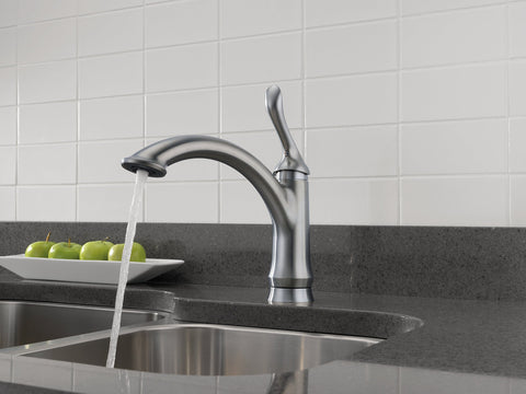 Linden Single Handle Kitchen Faucet Diamond Seal In Arctic Stainless Finish For No Fuss Leak Free Performance, 1 Or 3 Hole Installation