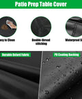 Outdoor Prep Table Cover 36 By 30 By 35 Inches Waterproof Stainless Steel Shield For Outdoor Kitchen Grills Carts Pizza Ovens And BBQ Tables Heavy Duty Weatherproof Table Top Cover showing durable oxford fabric and waterproof strip