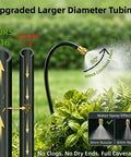 Efficient Drip Irrigation Kit With 40 Ft Tubing And 13 Adjustable 360 Degree Copper Nozzles spraying plants