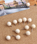 Top Shelf Wooden Push Pins, 120 Pack Of Straightforward Thumb Tacks For Corkboards And Bulletin Boards, Crafted With Rock Solid Wood Caps and Keen Steel Points, on corkboard.