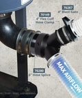 Installed Y Fitting Dust Collector Reducer 6 Inch To 4 Inch Hose Adapter for Woodworking Dust Collection System Black Three Hole Connector