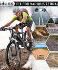 Cyclist on mountain road with 24x1.95 Mountain Bike Tire And Tube Set With Schrader Valve Includes 2 Tire Levers Compatible With 24 Inch Bikes
