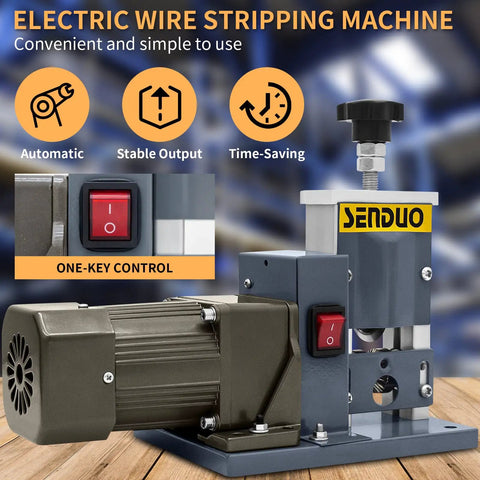 Automatic Wire Stripper Machine For Fast Copper Wire Recycling 25W Electric Cable Stripper with motor and control switch
