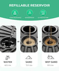 Heavy Duty Patio Umbrella Stand With 81.5lb Capacity Water Filled Base refill options with water, sand, or wet sand.