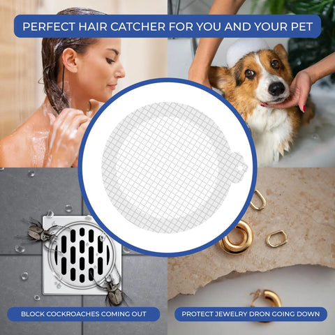 35 Pack Disposable Hair Catcher Mesh Strips For Shower Bathtub Sink Drain Stops Clogs Dead In Its Tracks Keeps Your Pipes Spotless A Straight Out No Sweat Solution with a circular adhesive mesh design.