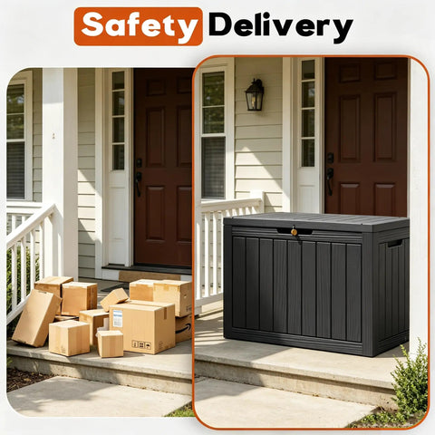 Kick Back In A Clutter Free Yard With This Legit Heavy Duty Resin Deck Box Featuring A Fully Waterproof Lockable Lid And Classic Wicker Texture For Zero Stress All Season Patio Storage Solutions