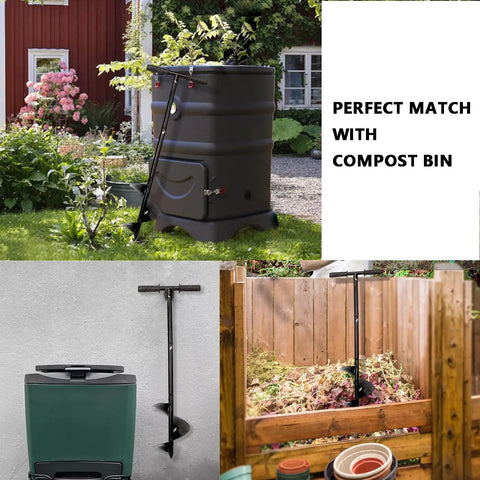Heavy Duty Compost Stirring Tool 33.4 Inch Turning Bar For Outdoor Compost Tumbler Bins Manual Aerator in garden settings