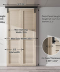 36 Inch Ceiling Mount Box Rail Hardware For Bifold Sliding Barn Doors Heavy Duty Aluminum Alloy Track Kit shown installed