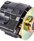 Ford 1Wire Alternator 140 Amp High Output 12 Volt Internal Regulator With Single Groove V Belt Pulley And Fan Baffle view from side showing mounting detail.