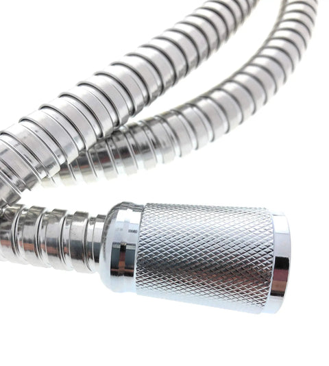 Close-up of Pull Out Replacement Shower Hose 59 Inch Chrome Finish No-Fuss Easy Fit For Grohe Hand Shower Faucets, flexible design