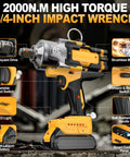 Top Tier Cordless Impact Wrench 3/4 Inch with brushless motor and variable speed for heavy-duty use.