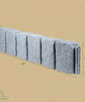 Landscape Edging Kit With Faux Stone Blocks XL For Lawn And Garden Borders Ten Pack Sixty Blocks Long Forty Eight Inches Wide Four Inches High Nine Point Five Inches Includes Thirty Spikes In Greystone, side view of stone block dimensions