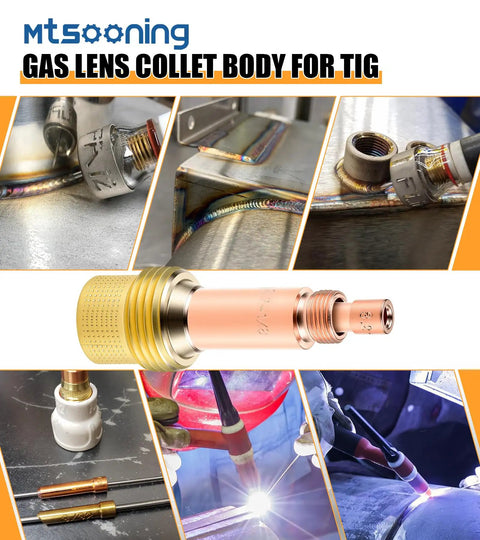 Pro Grade Tig Welding Consumables Kit With Gas Lens Collet Bodies And Copper Collet Tips For WP 17 18 26 Series Torches image