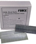 Pro Grade Galvanized Finish Nails 16 Gauge 1 Inch Straight Head Built Tough For Pneumatic Or Cordless Nailer Guns Solid 2500 Count Box with packaging.
