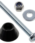 All In One Round Furniture Glide Kit In Black Plastic with 4 glides, M3 screw, locking nut, and washer for easy install