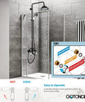 Oil Rubbed Bronze Shower Faucet Set With 8 Inch Rainfall Shower Head Handheld Spray Bathtub Spout Wall Mount Premium Brass Anti Rust