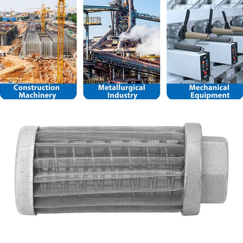Heavy Duty Stainless Steel Mesh Oil Filter for Hydraulic Suction and Fuel Strainer Tube Connections High Efficiency Pollution Filtration to Improve Fuel Quality Reduce Friction and Wear Extend Engine Life