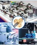 100mm TR6X1 Lead Screw with Brass Nut for 3D Printer and CNC Machine Applications, showcasing linear motion components
