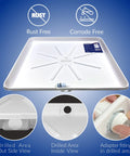 Image of Pro Washing Machine Pan For Floor Protection With 1 Inch Drain Fitting Included Drilled Drain Pan showcasing durability features.