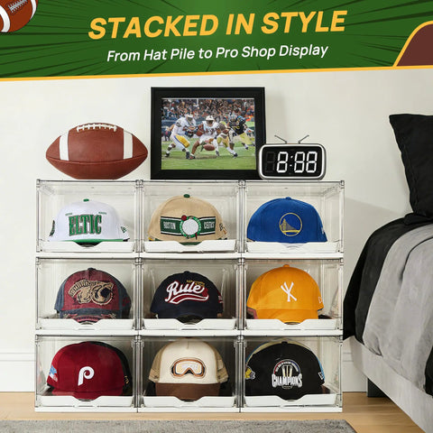 Stackable Hat Organizer Rack With Smooth Sliding Tray Keep Your Favorite Baseball Caps And Beanies Legit Tidy In This No Sweat 2 Pack For Cabinet Shelves
