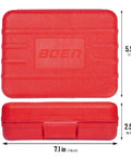 Red case for Eight Piece Impact Socket Adapter And Reducer Set For One Quarter, Three Eighths, One Half, And Three Quarters Inch Drive