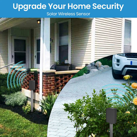 Solar Wireless Driveway Alarm For Cars Only Easy Car Only Vehicle Detector With Low False Alarms Weatherproof Outdoor Sensor Works In Rain Or Snow Temperature Range Minus Four To One Forty Fahrenheit Quick Setup And Reliable Alerts, outdoor post-mounted sensor