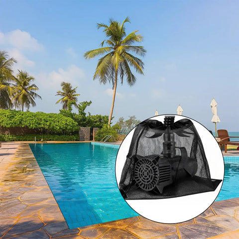 Heavy Duty Pond Pump Filter Bag Black Mesh Barrier For Outdoor Ponds And Water Features 17.7 By 17.7 Inches with Pool Background