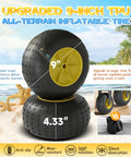 Heavy-Duty Beach Wagon With Big All-Terrain Wheels For Sand, 9-inch TPU tires shown on beach background