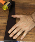 Using pull bar and rubber mallet from Professional Laminate Flooring Tools Kit With Tapping Block Pull Bar Rubber Mallet Knee Pads 45 Piece Pull Bar And 40 Piece Spacers For Vinyl Plank LVP And Hardwood Laminate Floors.