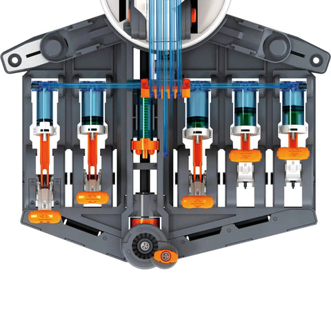 Close-up of Hydrobot Arm Kit Hydraulic STEM Building Toy For Kids 12 Plus, showcasing water-powered hydraulic components.