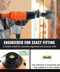 Person using Handheld Wet Diamond Core Drill for Concrete and Masonry, 4 Inch Core Drill Rig With 1100 2400 RPM Two Speed, 1500W on wall