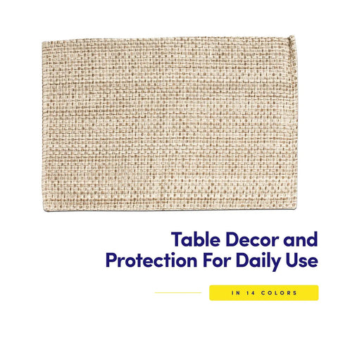 Two Tone 100 Percent Cotton Placemats For Dining Room Rectangle 13 By 19 Inches Soft Durable Table Mats Set Of Four Eggshell Color