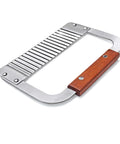 Crinkle-cut fruit/vegetable blade with wooden handle and metal frame, 7.5-inch blade