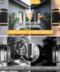 Dusk To Dawn Outdoor Lights For Front Door And Porch 5W LED Exterior Wall Sconces IP65 Waterproof Auto On Sensor At Night Off At Day